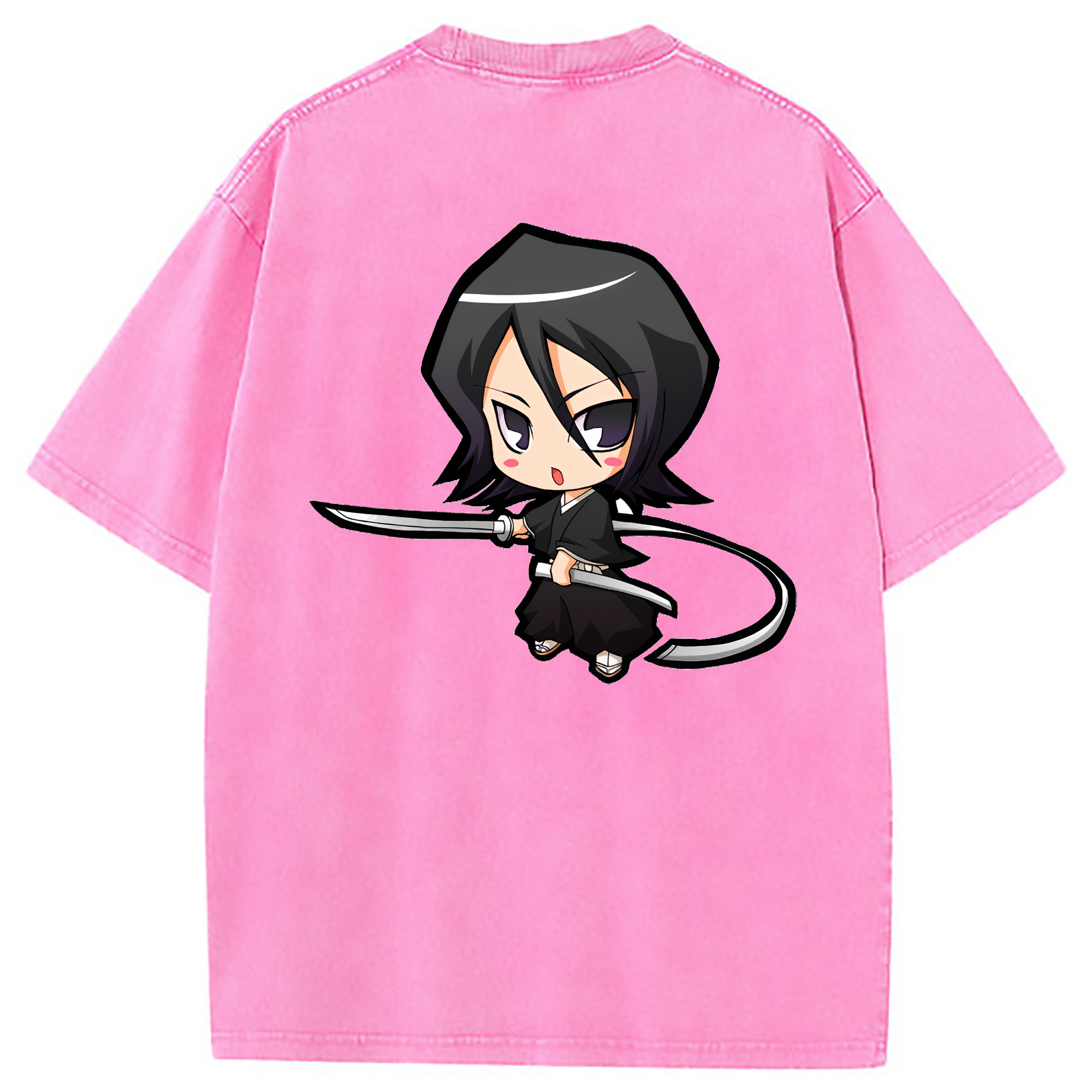 （画像用） ブリーチ 朽木ルキア BLEACH Kuchiki Rukia 綿100% ヴィンテージ風 半袖Tシャツ（背面プリント）